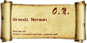 Orendi Norman névjegykártya
